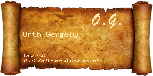 Orth Gergely névjegykártya